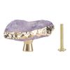 UTALIND 2 Pcs Crystal Knobs for Dresser Drawer Cabinet Handles Pulls Stone Knobs for Furniture (Purple)