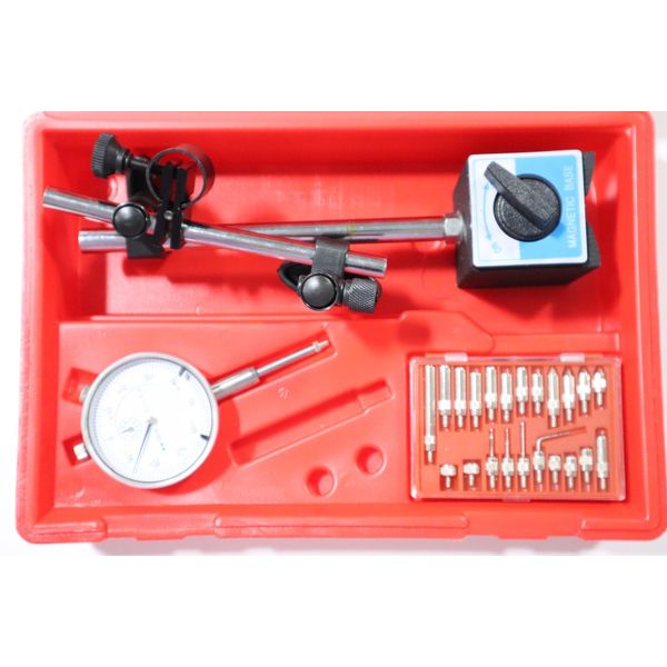 3 PIECE INSPECTION TOOL SET:  MAG BASE, DIAL INDICATOR & POINT SET