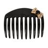 Caravan Large Back Comb Hand Decorated with Bow in Jet and Crystal Stone