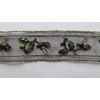 1.5 Inch Black Mesh Trim with Gold Embroidery with multicolor Sequins