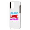 iPhone 14 Plus Peace,Love,Lipgloss,Makeup,Cosmetics Lover Conversational Case