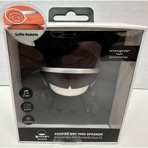 Xoopar Boy Mini Wireless Bluetooth Speaker Remote Selfie Taking Black