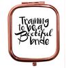 Flox Creative Rose Gold Square Compact Mirror Training to be a Bootifull Bride