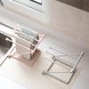 Countertop Dishcloth Drying Rack, 4 Arms Lightweight Space Saving Compact Dish Rag Cloth Holder Foldable for Kitchen (Light Grey)