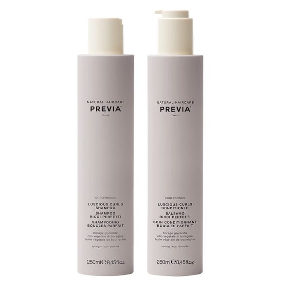 Previa Curlfriends Shampoo and Conditioner - Luscious Curly Hair Treatment Set (8.45 oz each)