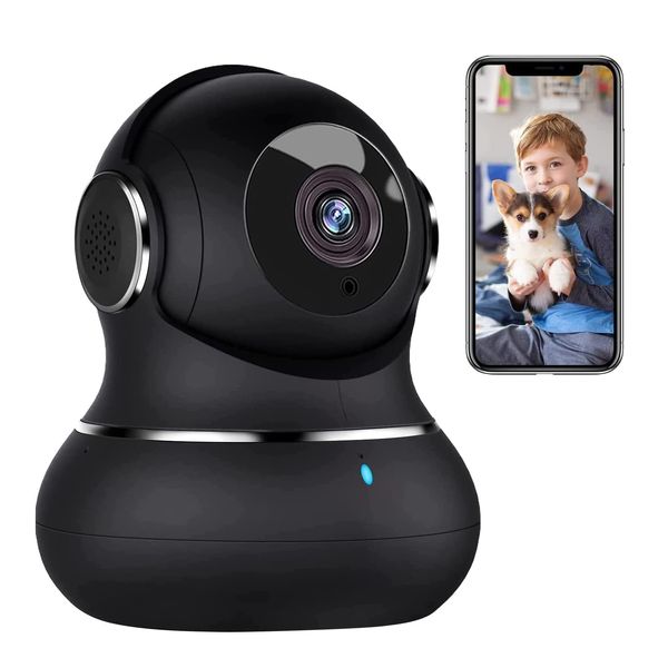 Little elf Smart Camera, Litokam 2K Indoor Security Camera with 360° Motion Tracking, Pet Camera Night Vision, [2024 New] House Cameras for Pet/Nanny, WiFi Camera Two-Way Audio, Work with Alexa