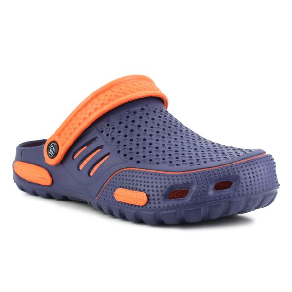 IMTY Mens Lightweight EVA Beach Clogs Summer Breathable Kitchen Garden Hospital Nurse Pool Water Shoe Mules Sandals (Navy/Orange, UK_Footwear_Size_System, Adult, Men, Numeric, Medium, Numeric_9)