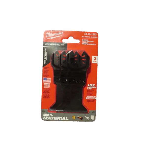 3pk Milwaukee Tool 49-25-1263  1 3/4" Open-Lok Titanium Enhanced Multi-Material