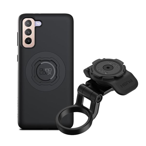 Quad Lock Stem Cap Mount (Adjustable) Bike Kit with Galaxy S21+ MAG Phone Case