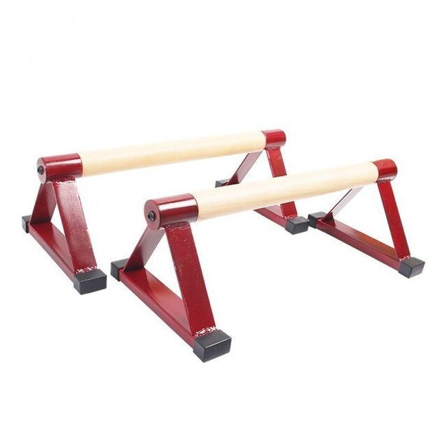 Door Frame Iron Bar Household Indoor Gym Fitness Parallel Bars Up-Stand Iron Triangle Handstand Handle Rack Weights Arm Strength Training Equipment, 02 red