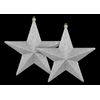 2 Pack 7.8" Silver Glitter Star Christmas Holiday Ornaments