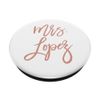 Mrs Lopez Personalized Blush Pink and White Bride Gift PopSockets Swappable PopGrip
