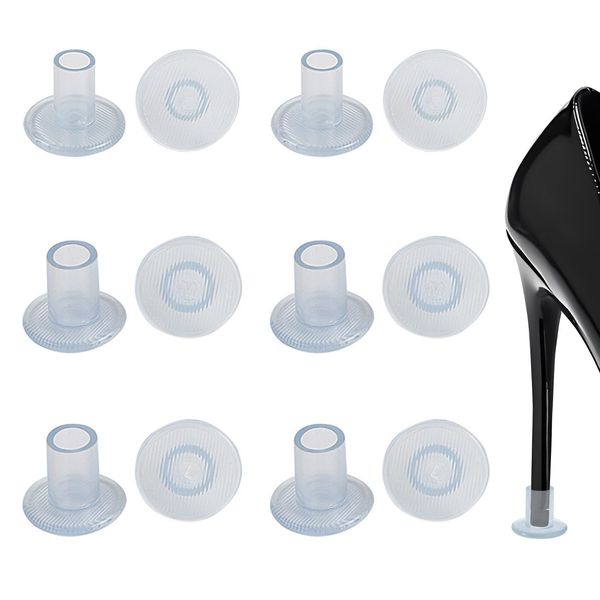 6 Pairs High Heel Protectors for Grass Heel Protectors for Stiletto Shoes Heel Stoppers Heel Covers Caps for High Heels Outdoor Wedding Event Formal Occasions (S,M,L)