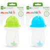 Munchkin Any Angle Weighted Toddler Straw Cups with Click 2 Pack, Blue/Green 