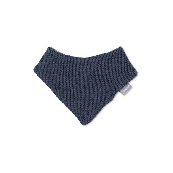 Sterntaler - Jungen Baby Winter Dreieckstuch gefüttert Microfleece mit Klettverschluss einfarbig gestrickt, dunkelblau – 4102070-marine, Größe 1