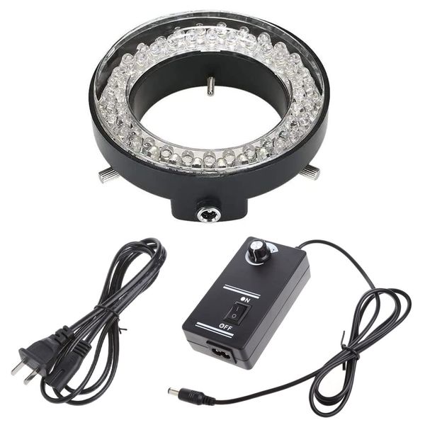 Restars LED Ring Lighting Light, LED Lighting System for Stereo Microscope, 60 Long Lasting High Brightness LED Beads for Stereo Microscopes, 62mm Inner Diameter, Power Adapter, LED Ring Lamp,