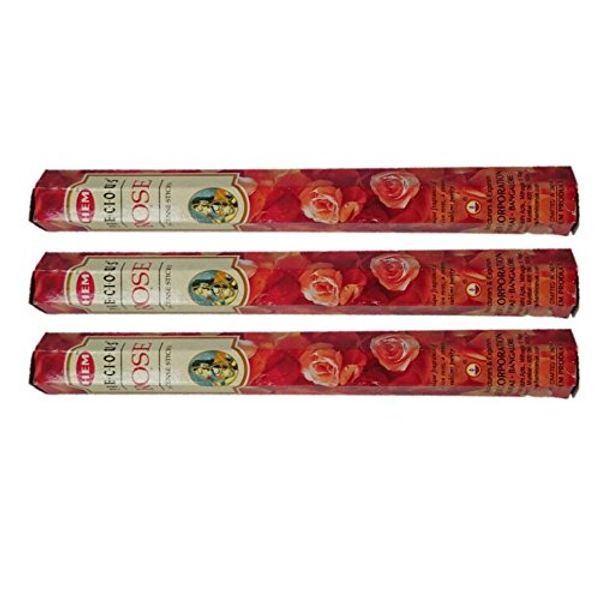 HEM (HEM): Incense Sticks, Incense, Hexagonal Incense, Set of 3 Boxes (Precious Rose)