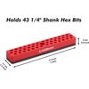 Red 1/4" Hex Bit Organizer with Strong Magnetic Base - Ultimate Tool Efficiency