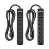 DEWENWILS 2-Pack Surge Protector, 6Ft Long Extension Cord, Low Profile Flat Plug