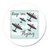 CafePress Keep Em Flying 5.5" Round Car Magnet Magnetic Bumper Display
