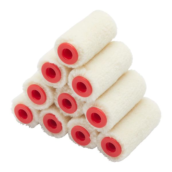 ProDec 10 pack 2 inch Gloss Pile Mohair Micro Paint Rollers for a Smooth Finish with Gloss and Satin Paints, Varnish, Woodstains on Skirting Boards, Window Sills, Doors, Cabinets, Metal and More, 4"