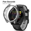 [2 Pack] Miimall Compatible with Garmin Forerunner 265 Case, Soft TPU Frame(Without Screen Protector) Ultra-Thin Shockproof Protective Bumper Case Cover for Forerunner 265, Clear+Clear