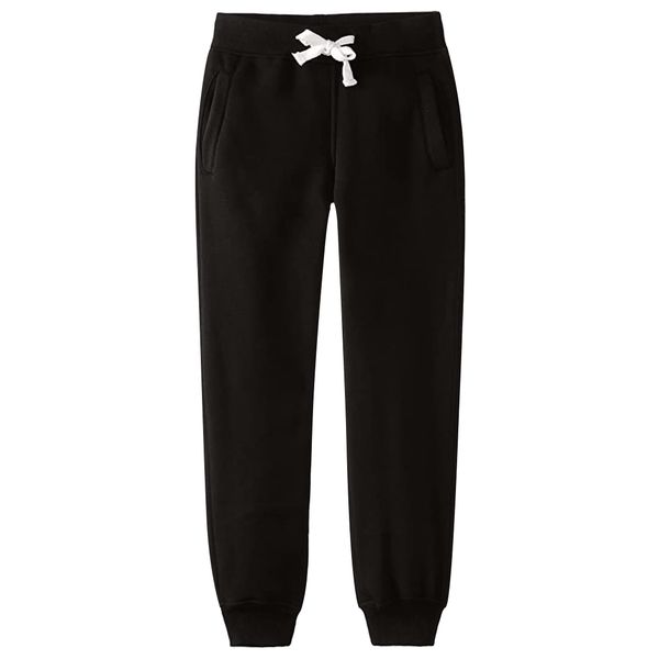 Southpole Boys' Big Active Basic Jogger Fleece Pants, Black, Large / 14-16