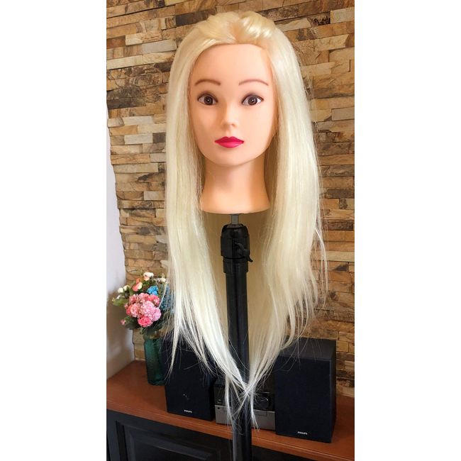 Hairdresser Mannequin Training Head Bright Blonde Hair