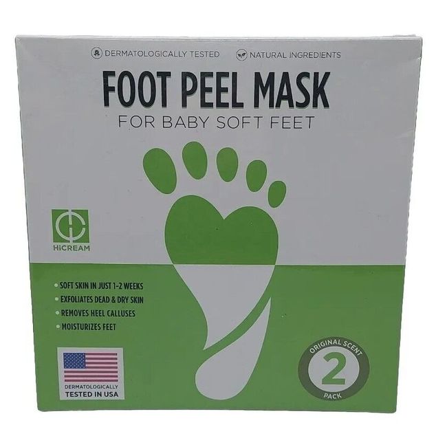 HiCream Foot Peel Mask For Baby Soft Feet Original Scent 2 Pack  Exfoliates