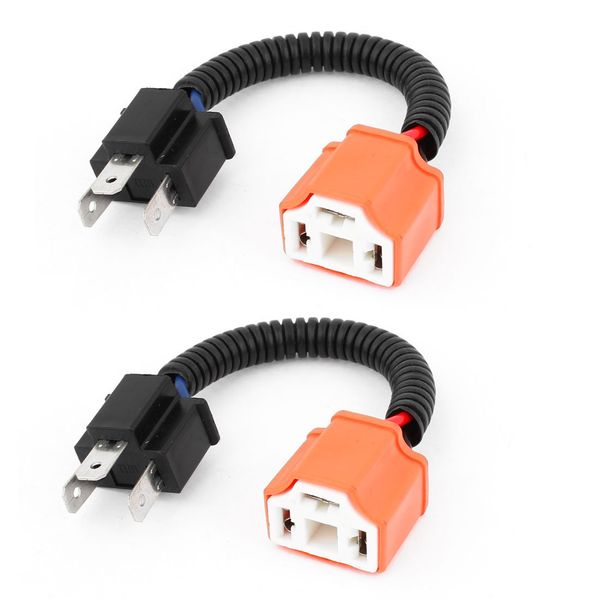 Uxcell H4 Adapter Socket Car Light Socket Wire Harness Fog Light 2 Pcs