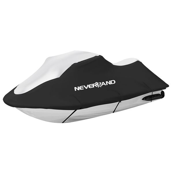 NEVERLAND Jet Ski Cover 3 Seats Heavy Duty Waterproof 210D with 2 Air Vent Marine Grade UV Resistant Fits Yamaha Sea-Doo up to 120"