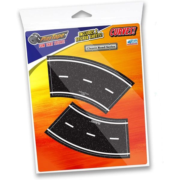 New PLAYTAPE 2" Tight Curves ROAD TAPE 4-Pack Kids Racing Cars Trains Accessory