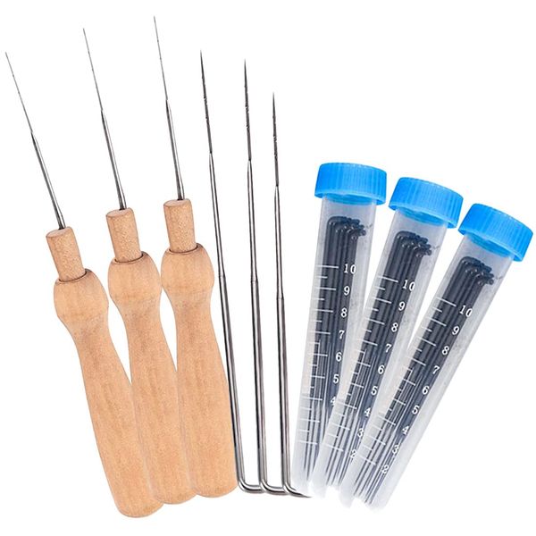 60 Pcs Felting Needles - Felting Tools, Multi Needle Felting Tools Set, Wool Needles Felting Starter Kit Accessories Supplies for Beginners, in 3 Sizes with 3 Wooden Handles and 3 Clear Tubes