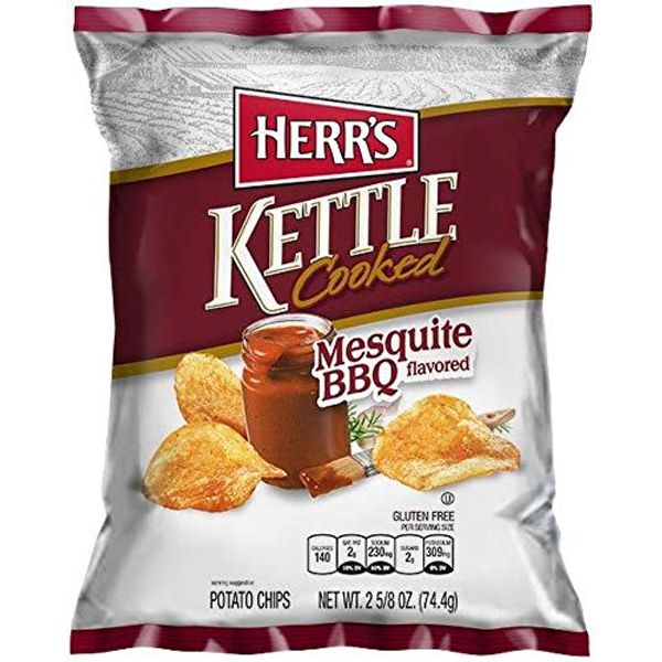 Herr's - Mesquite Barbecue Kettle Chips, Pack of 24 bags