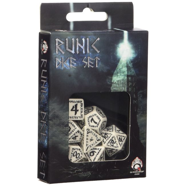 Runic White & Black Dice Set (7)