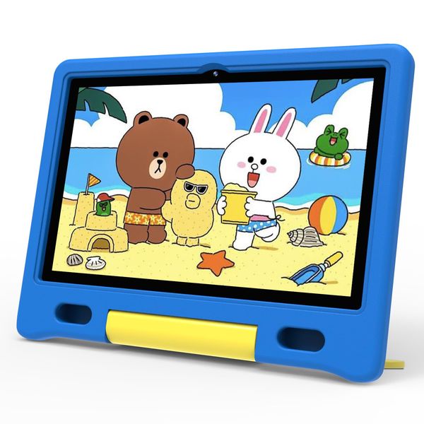 ApoloSignage Kids Tablet, 10.1" Tablet for Kids, Children's Tablet with Case, Expandable Storage, Educational Learning, Wi-Fi 6, BT 5.0, Dual Camera, Toddler Tablet for Boys and Girls,Blue