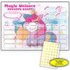 Good Behaviour - Magic Unicorn Themed Reward Chart - 100 Gold Star Stickers - Early Learning & Routine