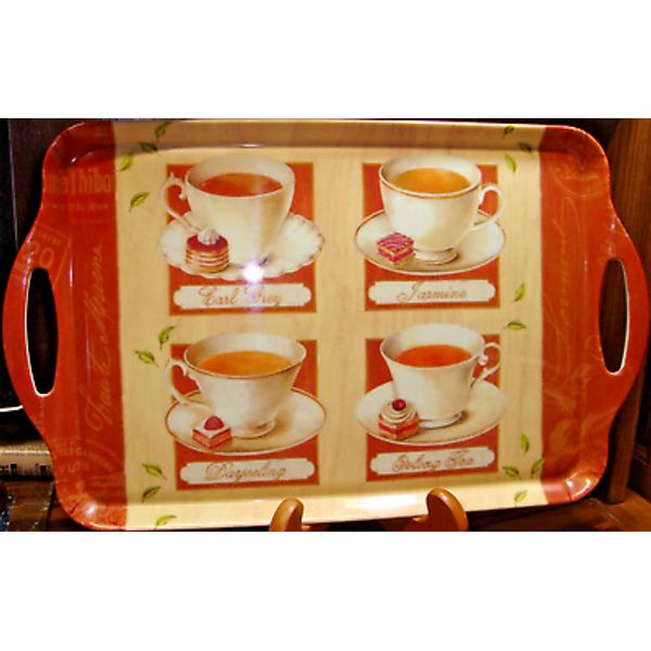 Home Essentials Melamine "Tea" Serving Tray w/Handles 19x11.5" Barware Decor 805