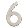 Architectural Mailboxes 3582SN-6 4 inch Solid Brass Floating House Number, 6, Satin Nickel