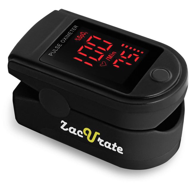 Zacurate 500DL Pro Series Black Finger Pulse Oximeter Oxygen Saturation O2 Meter