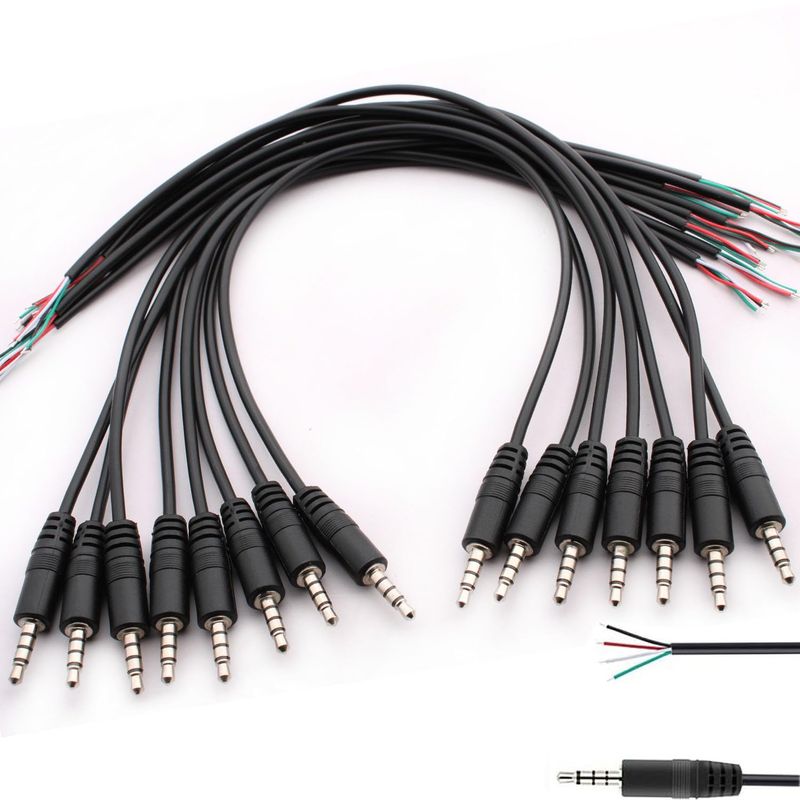 RUNCCI-YUN 15Pcs 3.5mm jack socket, 3.5mm Male Plug to Bare Wire Stereo ...