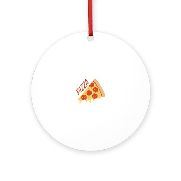 CafePress Pizza Slice 4" Round MDF Wood Ornament
