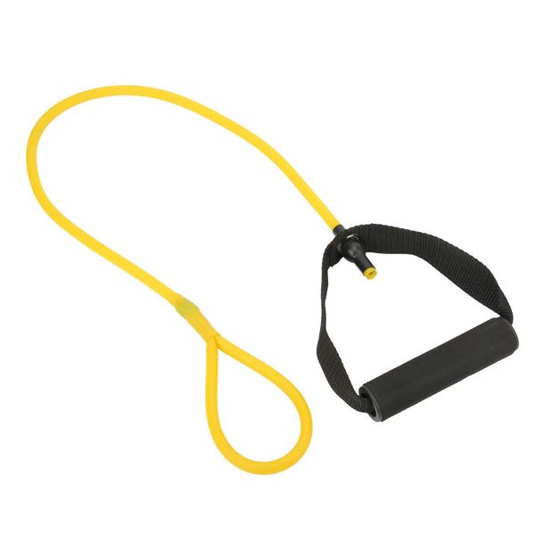 Single Resistance Exercise Band, Comfortable Handles Elastic Cord Ideal for Physical Therapy, Strength Training, Muscle Toning (Yellow)