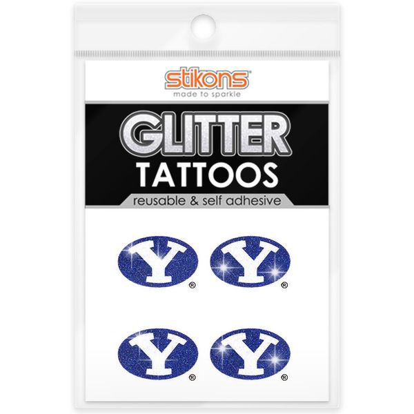 Spirit Gear Central BYU Cougars Glitter Tattoos 4 Pack