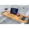 Utoplike Bamboo Bathtub Caddy Tray Bath Tray for Tub, Adjustable Bathroom Bathtub Organizer with Book Tablet Wine Glass Cup Towel Holder,Distinctive Gift