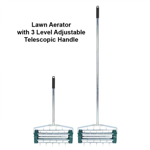 Gardening Lawn Aerator Grass Roller With 3 Level Adjustable Telescopic Handle
