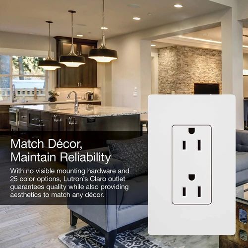 Lutron SCR-20-BI Satin Colors 20-Amp Receptacle, Biscuit