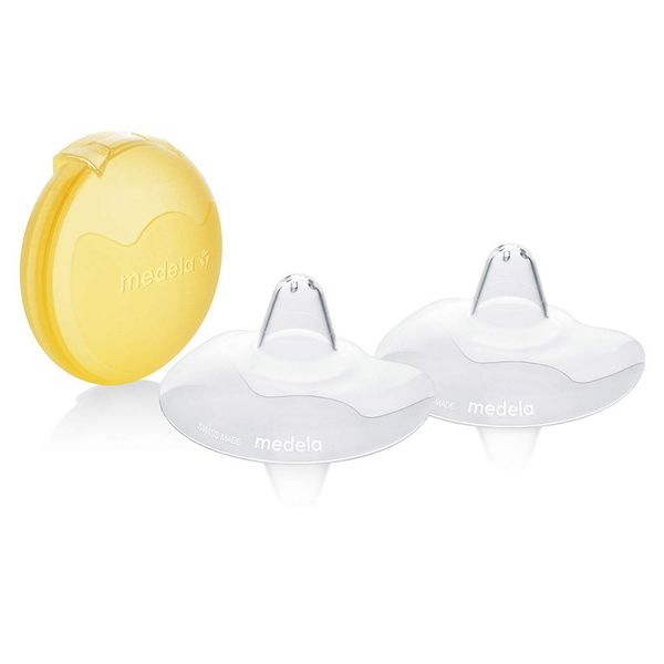 Medela Contact Nipple Shields - BPA free, made from ultra-thin soft silicone, includes 2 shields and case, 20mm, medium