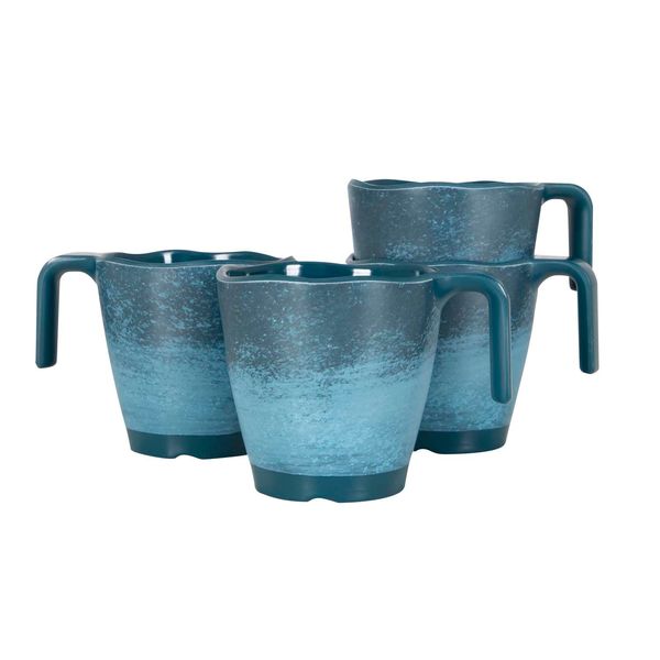 Gimex Stone Line Coffee Mug/Coffee Pot Set of 4 Dark Blue