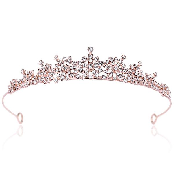 Rhinestone Crystal Tiaras and Crowns Headband For Women Birthday Pageant Wedding Prom Princess Crown, Rose Gold